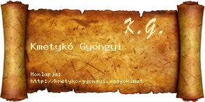 Kmetykó Gyöngyi névjegykártya