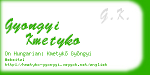 gyongyi kmetyko business card