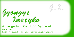 gyongyi kmetyko business card